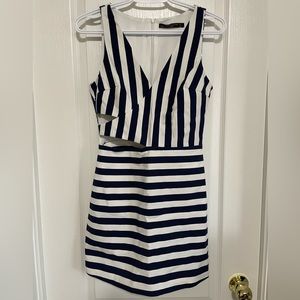 Zara Navy and White Striped Dress/skort